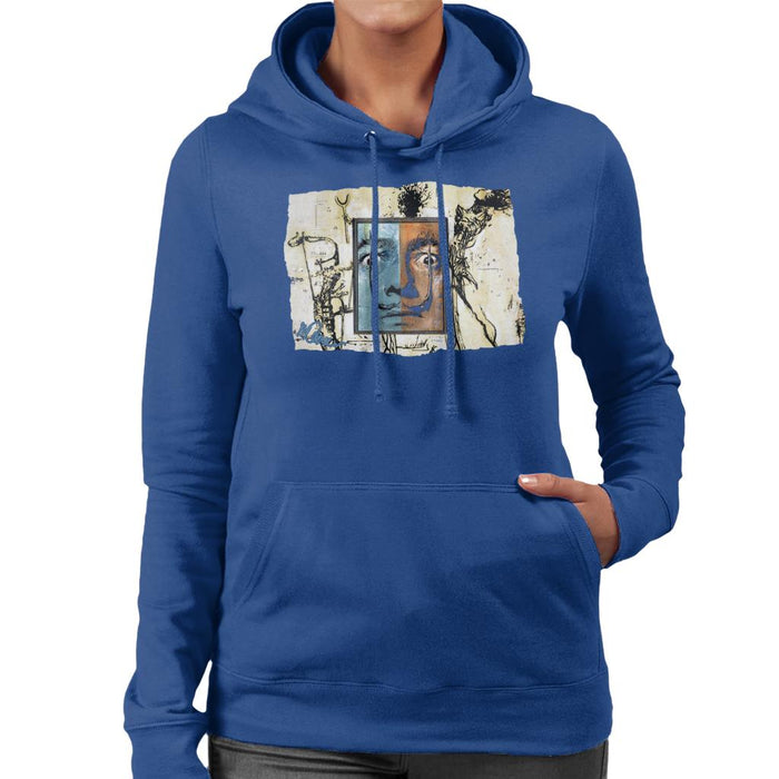 Sidney Maurer Original Portrait Of Surrealist Salvador Dali Women's Hooded Sweatshirt