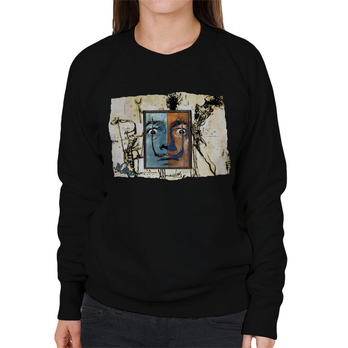 Sidney Maurer Original Portrait Of Surrealist Salvador Dali Women's Sweatshirt