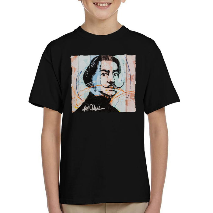 Sidney Maurer Original Portrait Of Spanish Artist Salvador Dali Kid's T-Shirt