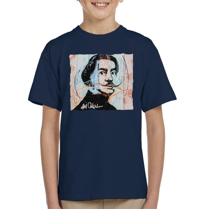 Sidney Maurer Original Portrait Of Spanish Artist Salvador Dali Kid's T-Shirt