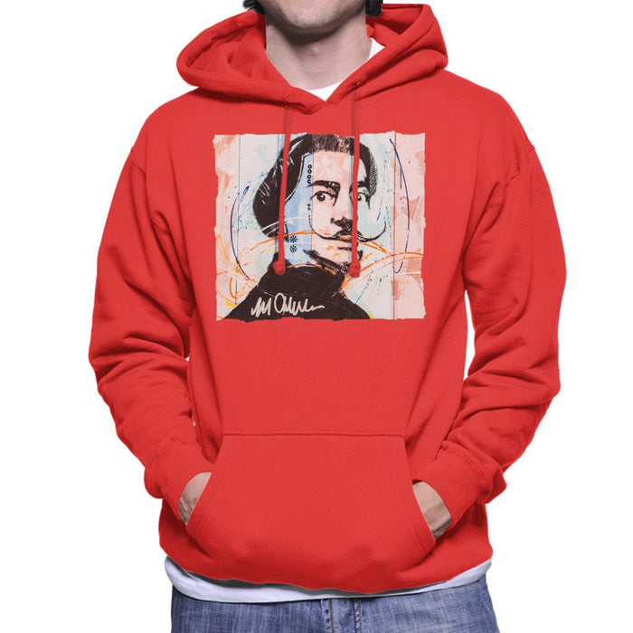 Sidney Maurer Original Portrait Of Spanish Artist Salvador Dali Men's Hooded Sweatshirt