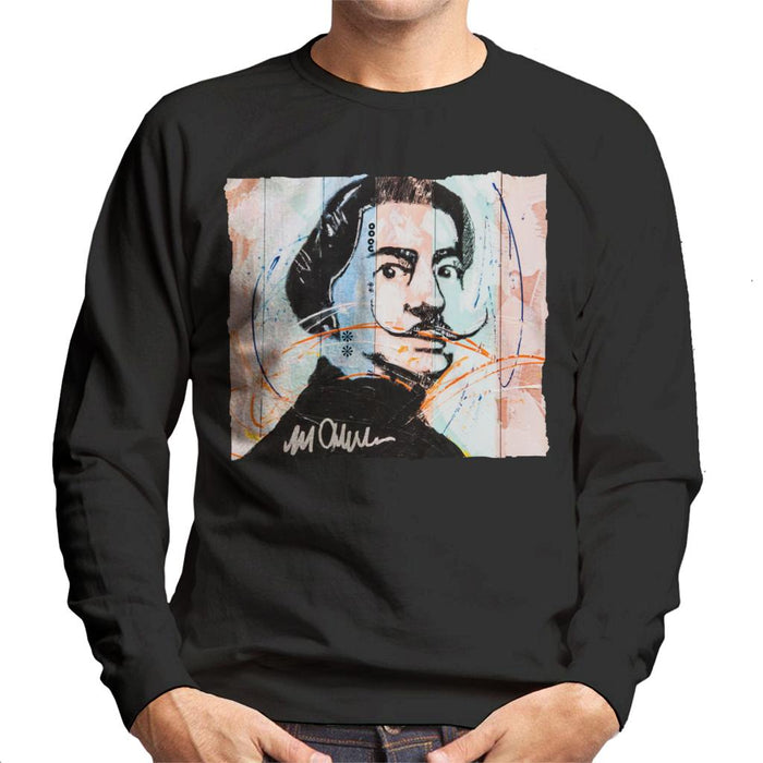 Sidney Maurer Original Portrait Of Spanish Artist Salvador Dali Men's Sweatshirt