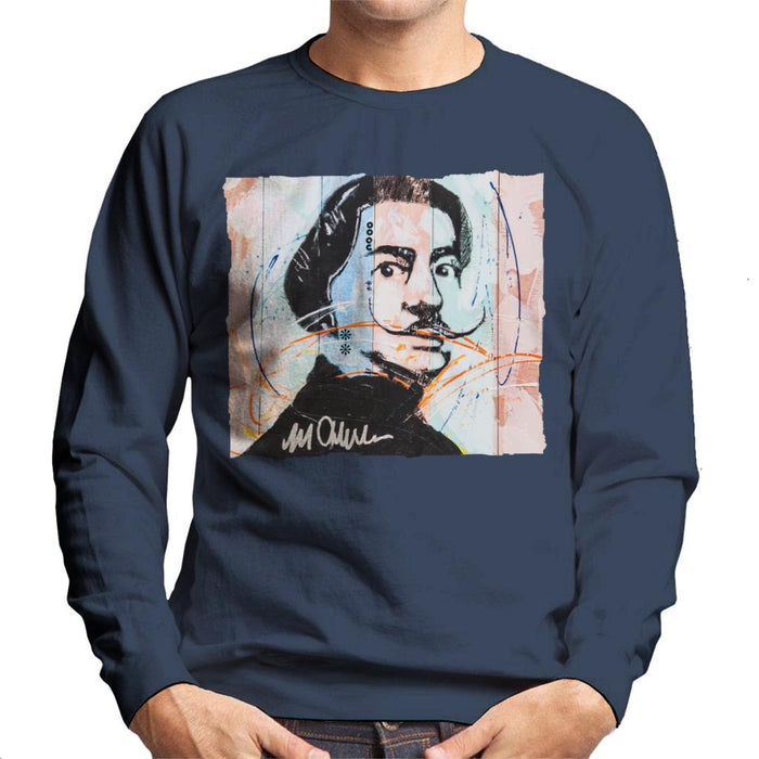 Sidney Maurer Original Portrait Of Spanish Artist Salvador Dali Men's Sweatshirt