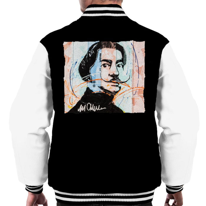 Sidney Maurer Original Portrait Of Spanish Artist Salvador Dali Men's Varsity Jacket