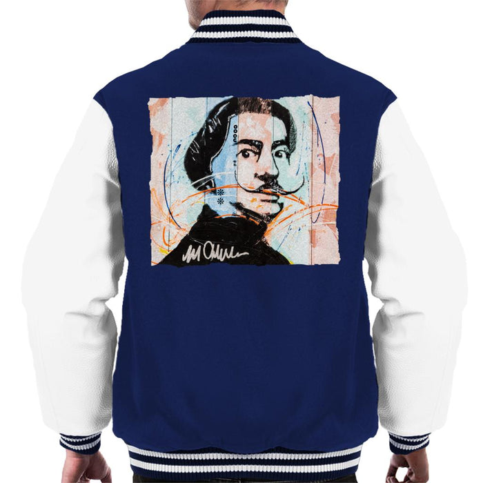 Sidney Maurer Original Portrait Of Spanish Artist Salvador Dali Men's Varsity Jacket