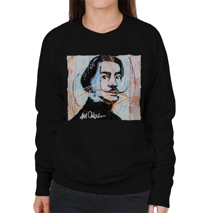 Sidney Maurer Original Portrait Of Spanish Artist Salvador Dali Women's Sweatshirt