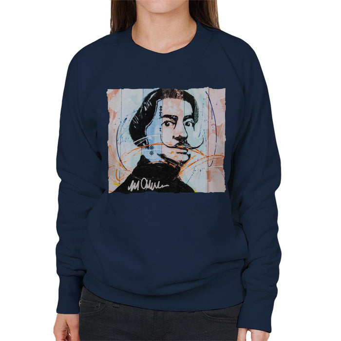 Sidney Maurer Original Portrait Of Spanish Artist Salvador Dali Women's Sweatshirt