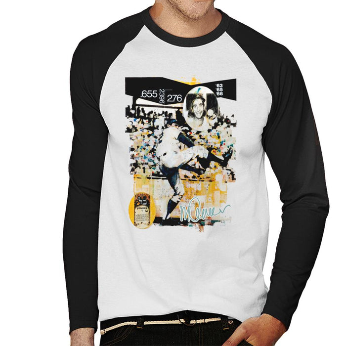 Sidney Maurer Original Portrait Of Sandy Koufax Men's Baseball Long Sleeved T-Shirt