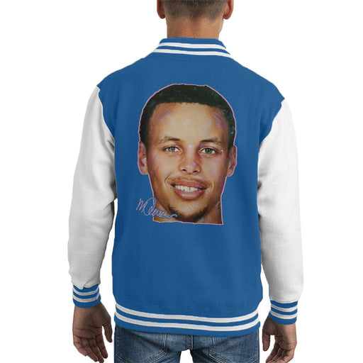 Sidney Maurer Original Portrait Of Stephen Curry Kid's Varsity Jacket