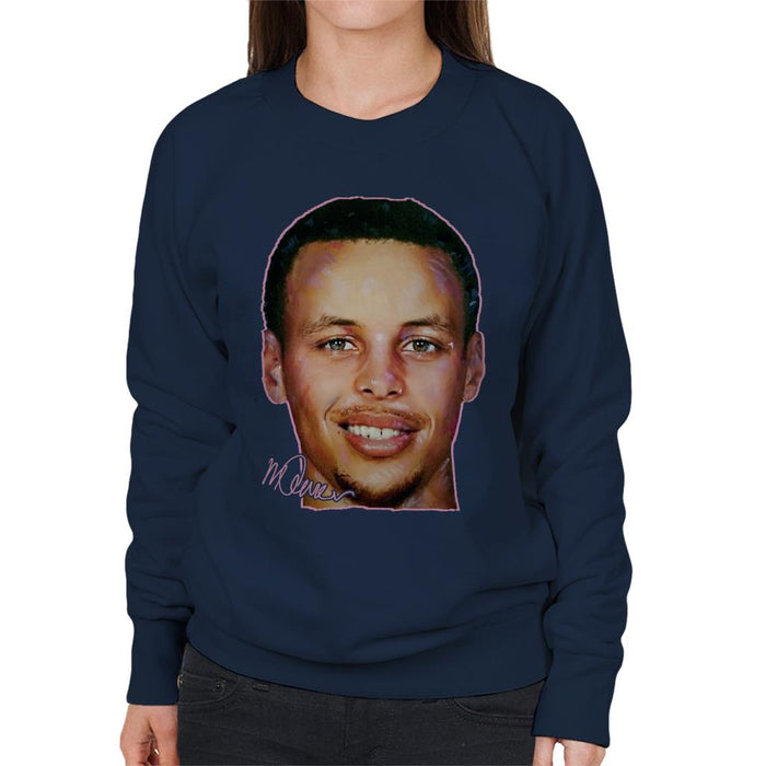 Sidney Maurer Original Portrait Of Stephen Curry Women's Sweatshirt