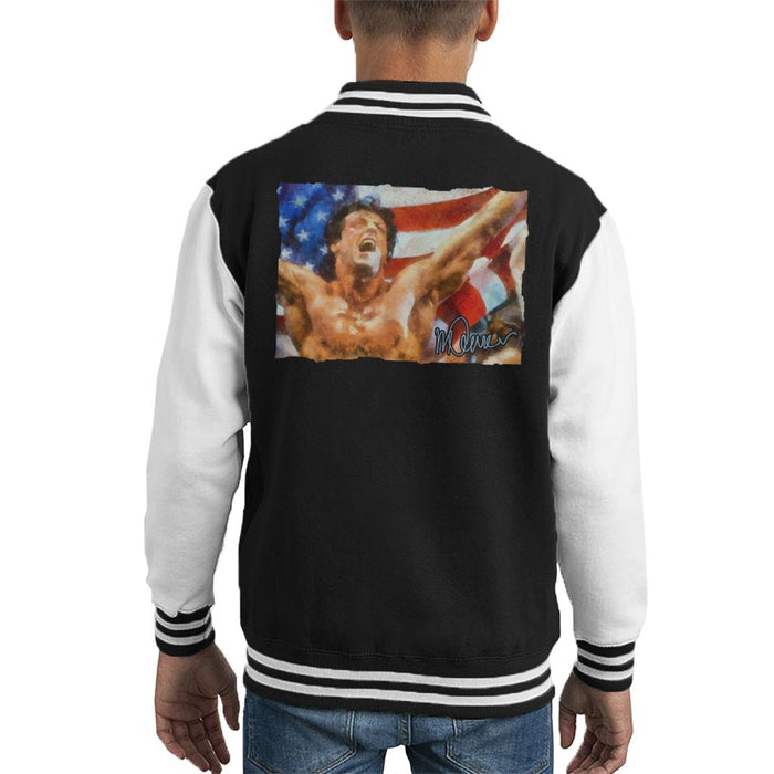 Sidney Maurer Original Portrait Of Sylvester Stallone As Rocky Kid's Varsity Jacket