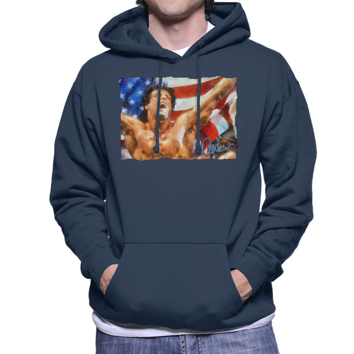 Sidney Maurer Original Portrait Of Sylvester Stallone As Rocky Men's Hooded Sweatshirt