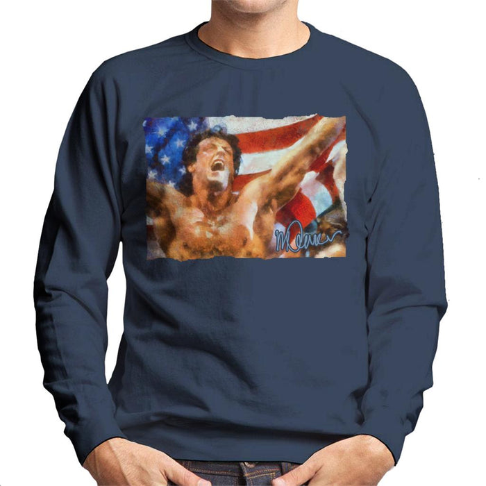 Sidney Maurer Original Portrait Of Sylvester Stallone As Rocky Men's Sweatshirt
