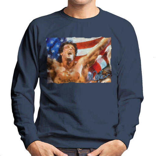 Sidney Maurer Original Portrait Of Sylvester Stallone As Rocky Men's Sweatshirt