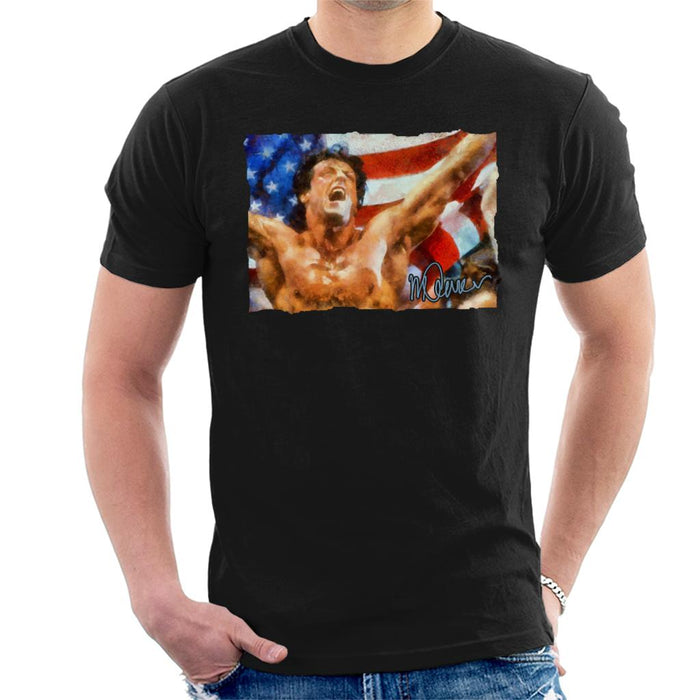 Sidney Maurer Original Portrait Of Sylvester Stallone As Rocky Men's T-Shirt