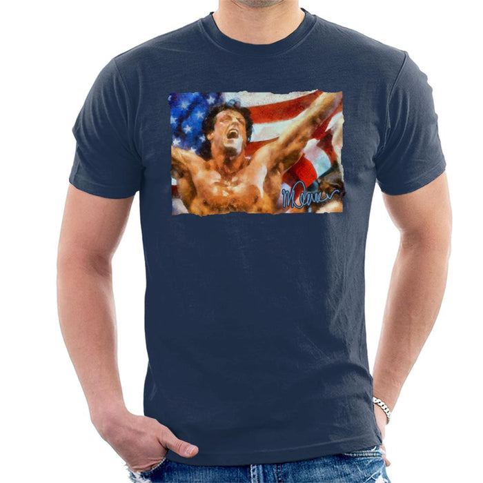 Sidney Maurer Original Portrait Of Sylvester Stallone As Rocky Men's T-Shirt