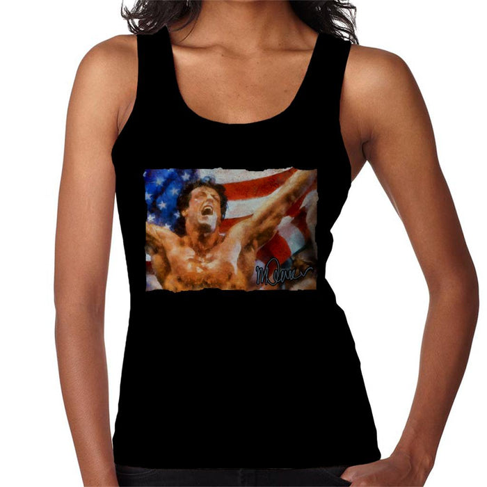 Sidney Maurer Original Portrait Of Sylvester Stallone As Rocky Women's Vest