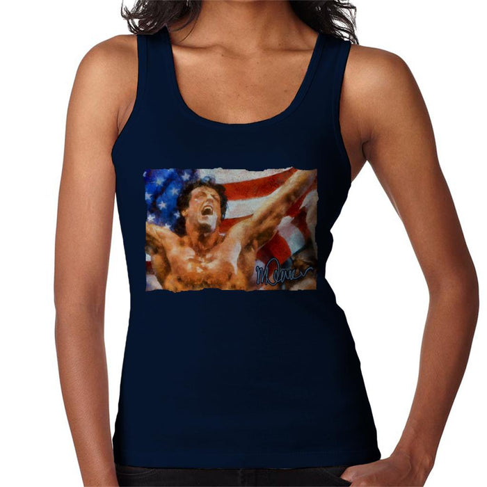 Sidney Maurer Original Portrait Of Sylvester Stallone As Rocky Women's Vest
