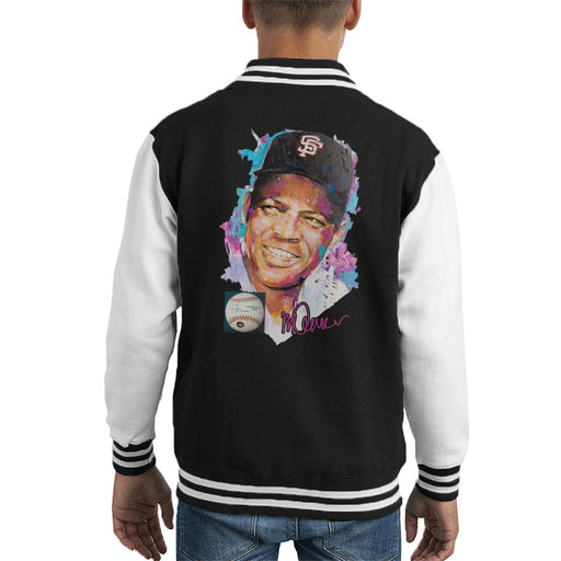 Sidney Maurer Original Portrait Of Willie Mays Kid's Varsity Jacket