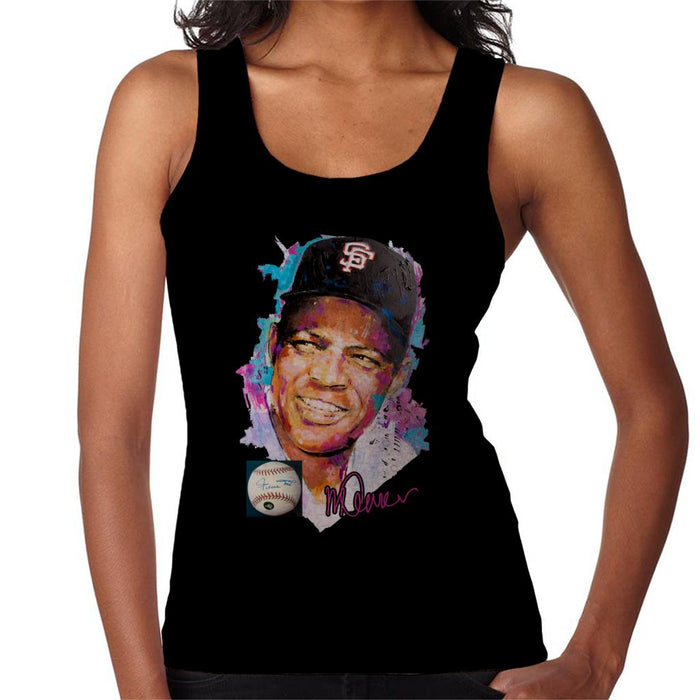 Sidney Maurer Original Portrait Of Willie Mays Women's Vest