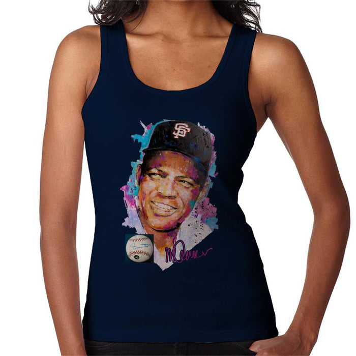 Sidney Maurer Original Portrait Of Willie Mays Women's Vest