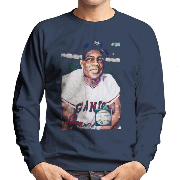 Sidney Maurer Original Portrait Of Giants Star Willie Mays Men's Sweatshirt