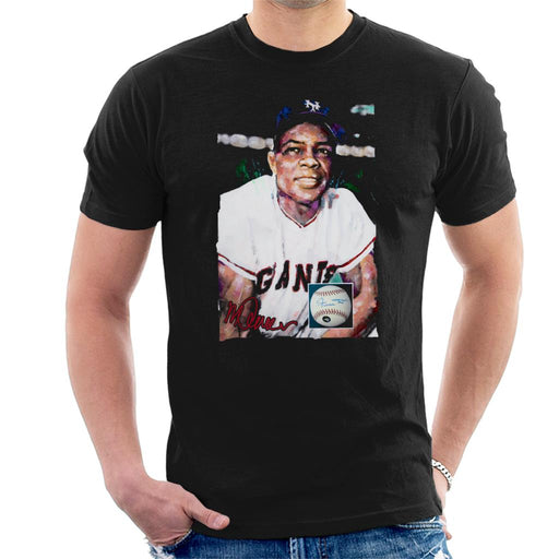 Sidney Maurer Original Portrait Of Giants Star Willie Mays Men's T-Shirt