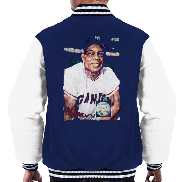 Sidney Maurer Original Portrait Of Giants Star Willie Mays Men's Varsity Jacket