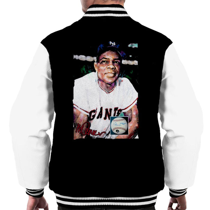 Sidney Maurer Original Portrait Of Giants Star Willie Mays Men's Varsity Jacket