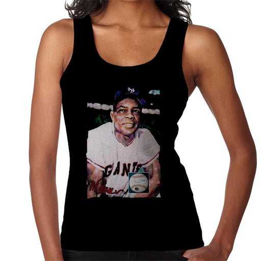 Sidney Maurer Original Portrait Of Giants Star Willie Mays Women's Vest