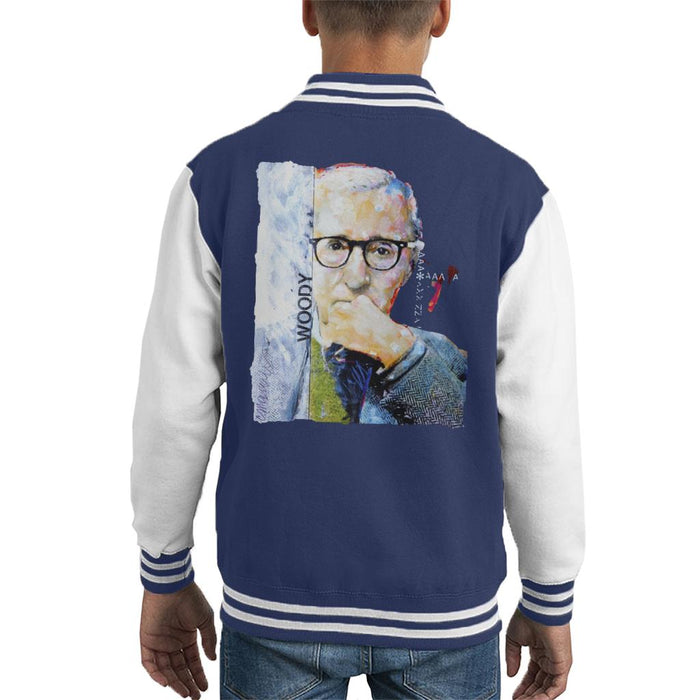 Sidney Maurer Original Portrait Of Director Woody Allen Kid's Varsity Jacket