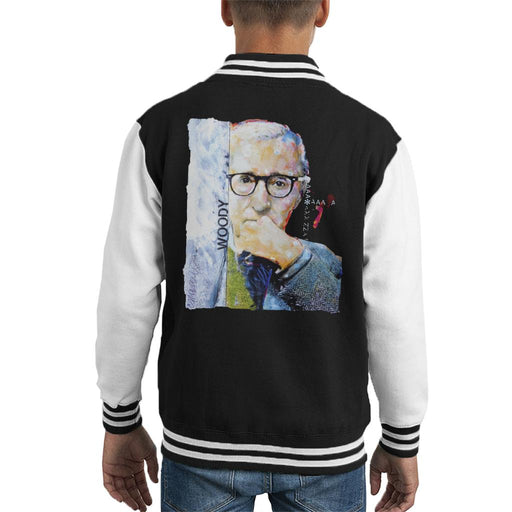 Sidney Maurer Original Portrait Of Director Woody Allen Kid's Varsity Jacket