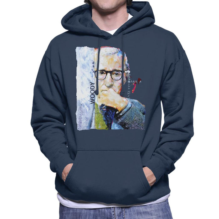 Sidney Maurer Original Portrait Of Director Woody Allen Men's Hooded Sweatshirt