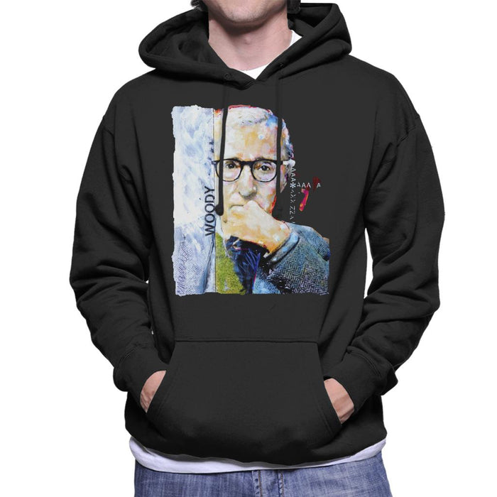 Sidney Maurer Original Portrait Of Director Woody Allen Men's Hooded Sweatshirt