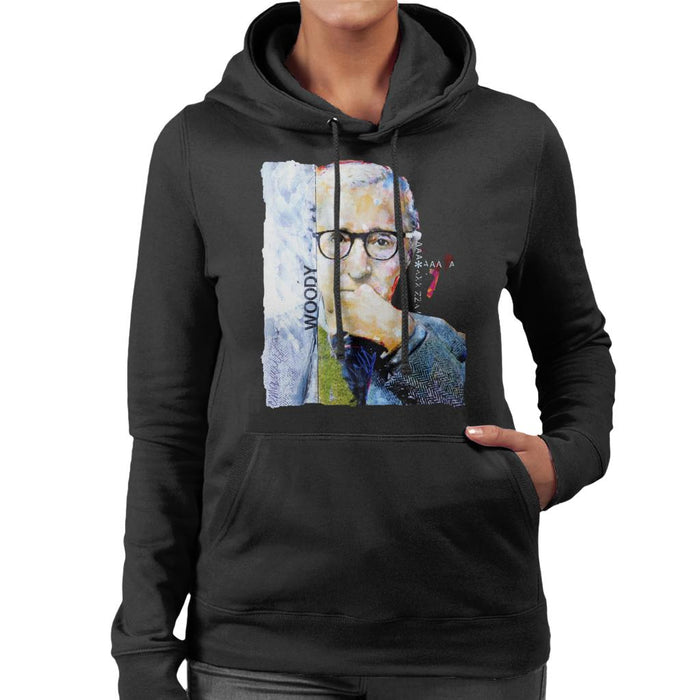 Sidney Maurer Original Portrait Of Director Woody Allen Women's Hooded Sweatshirt