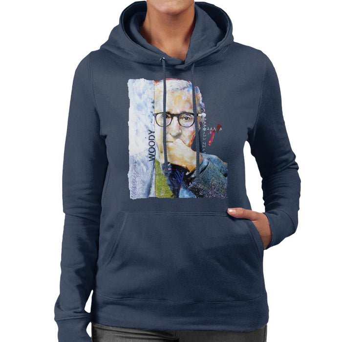Sidney Maurer Original Portrait Of Director Woody Allen Women's Hooded Sweatshirt