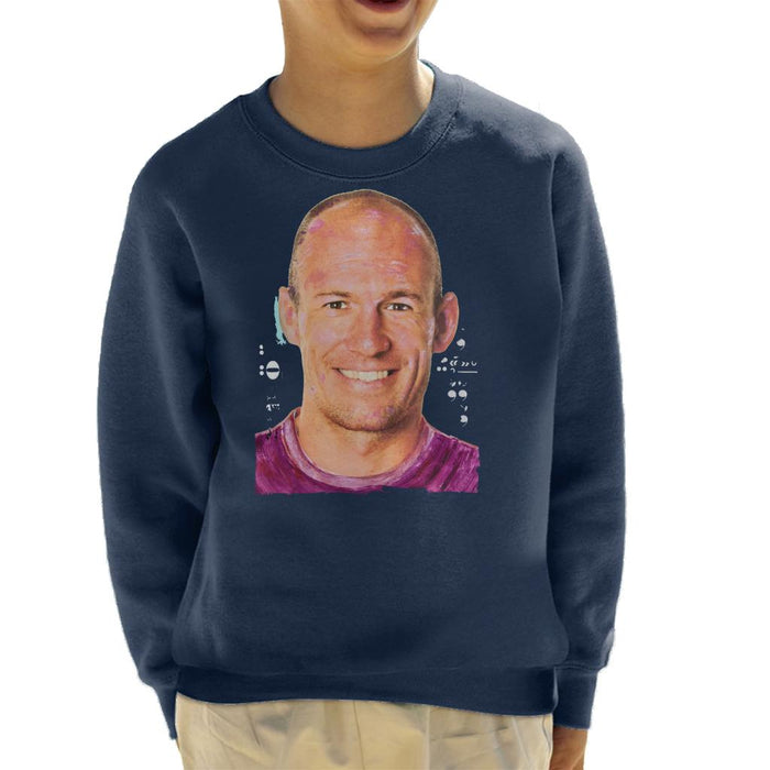 Sidney Maurer Original Portrait Of Footballer Arjen Robben Kid's Sweatshirt
