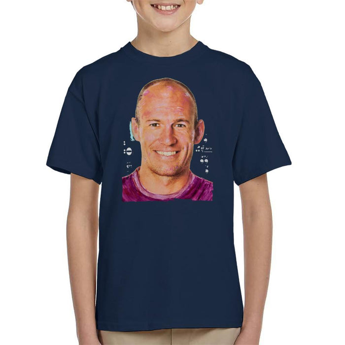 Sidney Maurer Original Portrait Of Footballer Arjen Robben Kid's T-Shirt