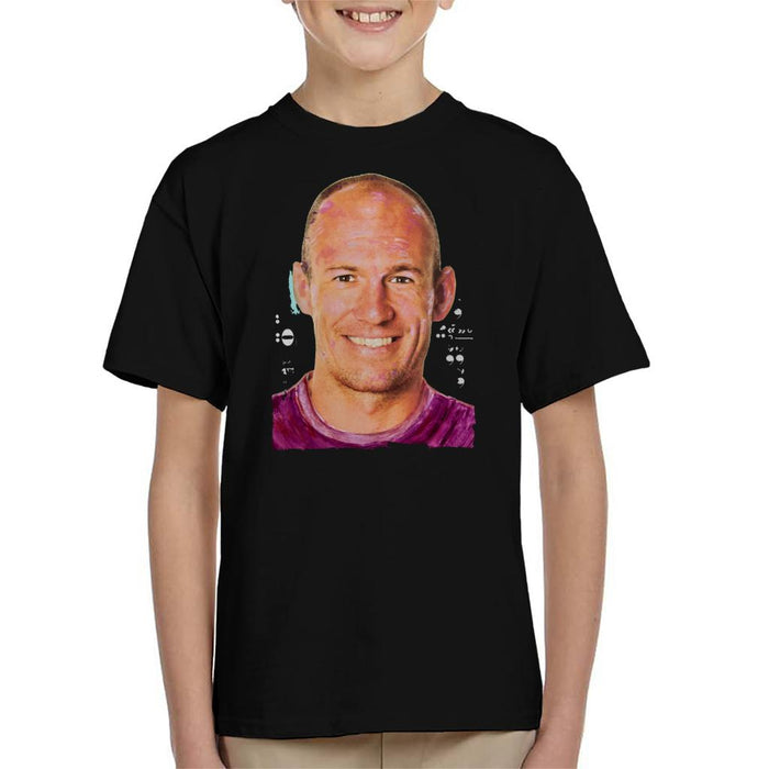 Sidney Maurer Original Portrait Of Footballer Arjen Robben Kid's T-Shirt