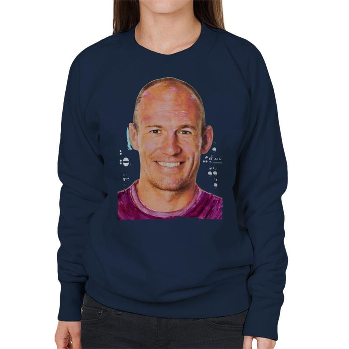 Sidney Maurer Original Portrait Of Footballer Arjen Robben Women's Sweatshirt