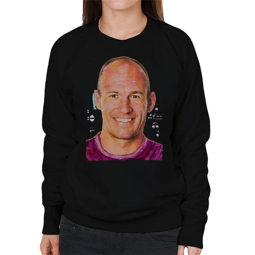Sidney Maurer Original Portrait Of Footballer Arjen Robben Women's Sweatshirt