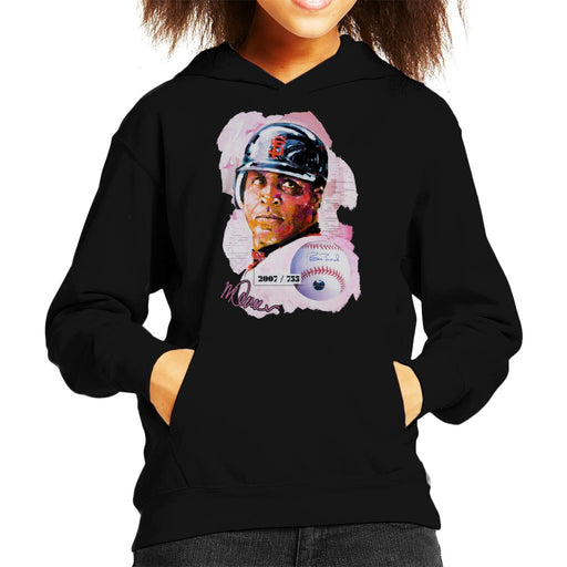 Sidney Maurer Original Portrait Of Giants Baseball Player Barry Bonds Kid's Hooded Sweatshirt