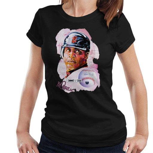Sidney Maurer Original Portrait Of Giants Baseball Player Barry Bonds Women's T-Shirt