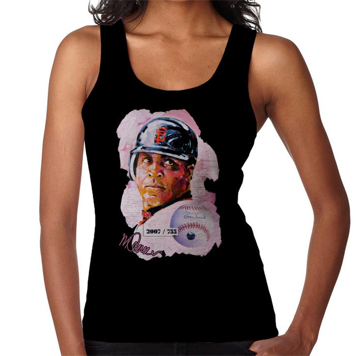 Sidney Maurer Original Portrait Of Giants Baseball Player Barry Bonds Women's Vest