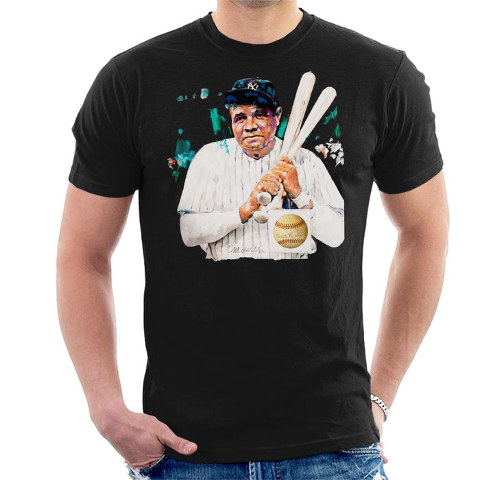Sidney Maurer Original Portrait Of Giants Baseball Player Babe Ruth Men's T-Shirt