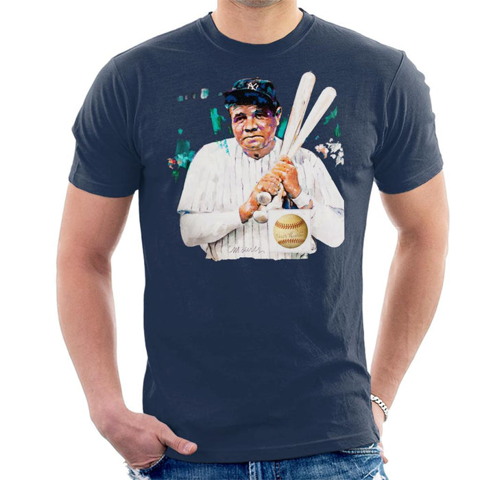 Sidney Maurer Original Portrait Of Giants Baseball Player Babe Ruth Men's T-Shirt