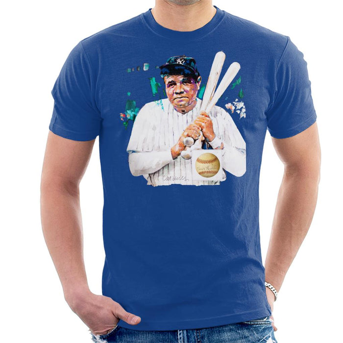 Sidney Maurer Original Portrait Of Giants Baseball Player Babe Ruth Men's T-Shirt
