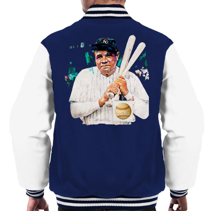 Sidney Maurer Original Portrait Of Giants Baseball Player Babe Ruth Men's Varsity Jacket