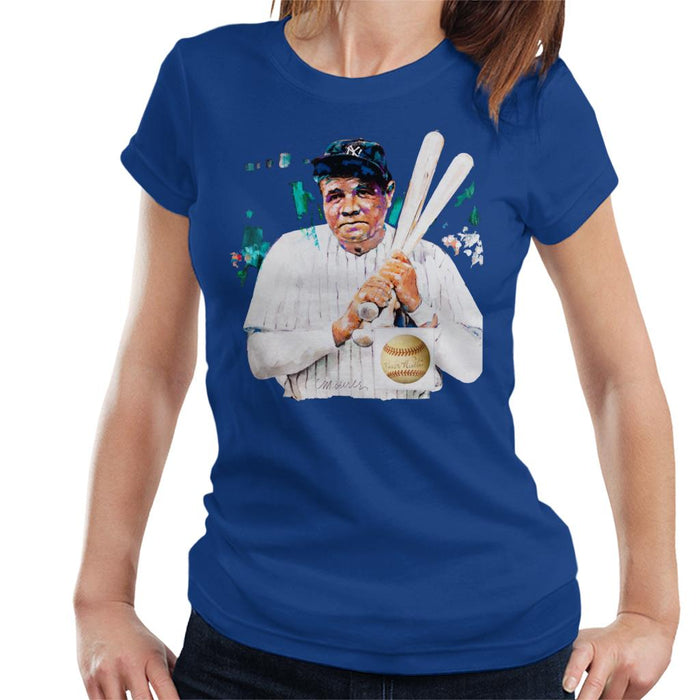 Sidney Maurer Original Portrait Of Giants Baseball Player Babe Ruth Women's T-Shirt