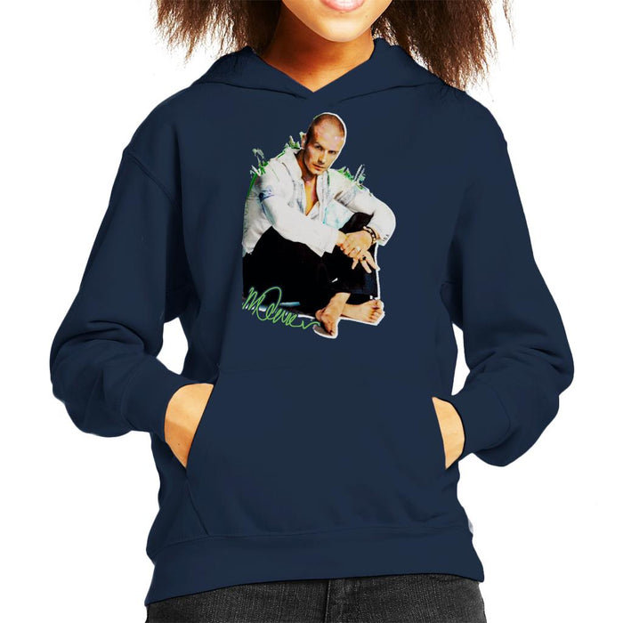 Sidney Maurer Original Portrait Of David Beckham Shaved Head Kid's Hooded Sweatshirt